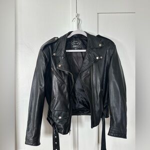 Black genuine leather jacket